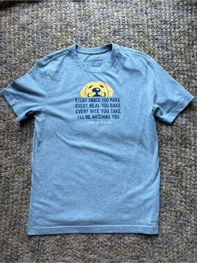 Life Is Good Shirt Mens S, blue, ‘I’ll Be Watching You’ Dog Crusher Tee, NWT